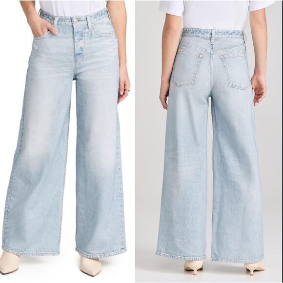NEW Rag & Bone Miramar Sofie Wide Leg Flare Ankle Length Sweatpants Blue Size 25 - Picture 1 of 9